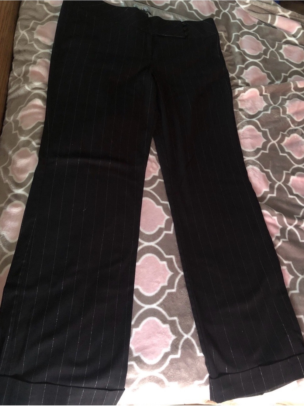 Star City Black Pinstripe Trousers
